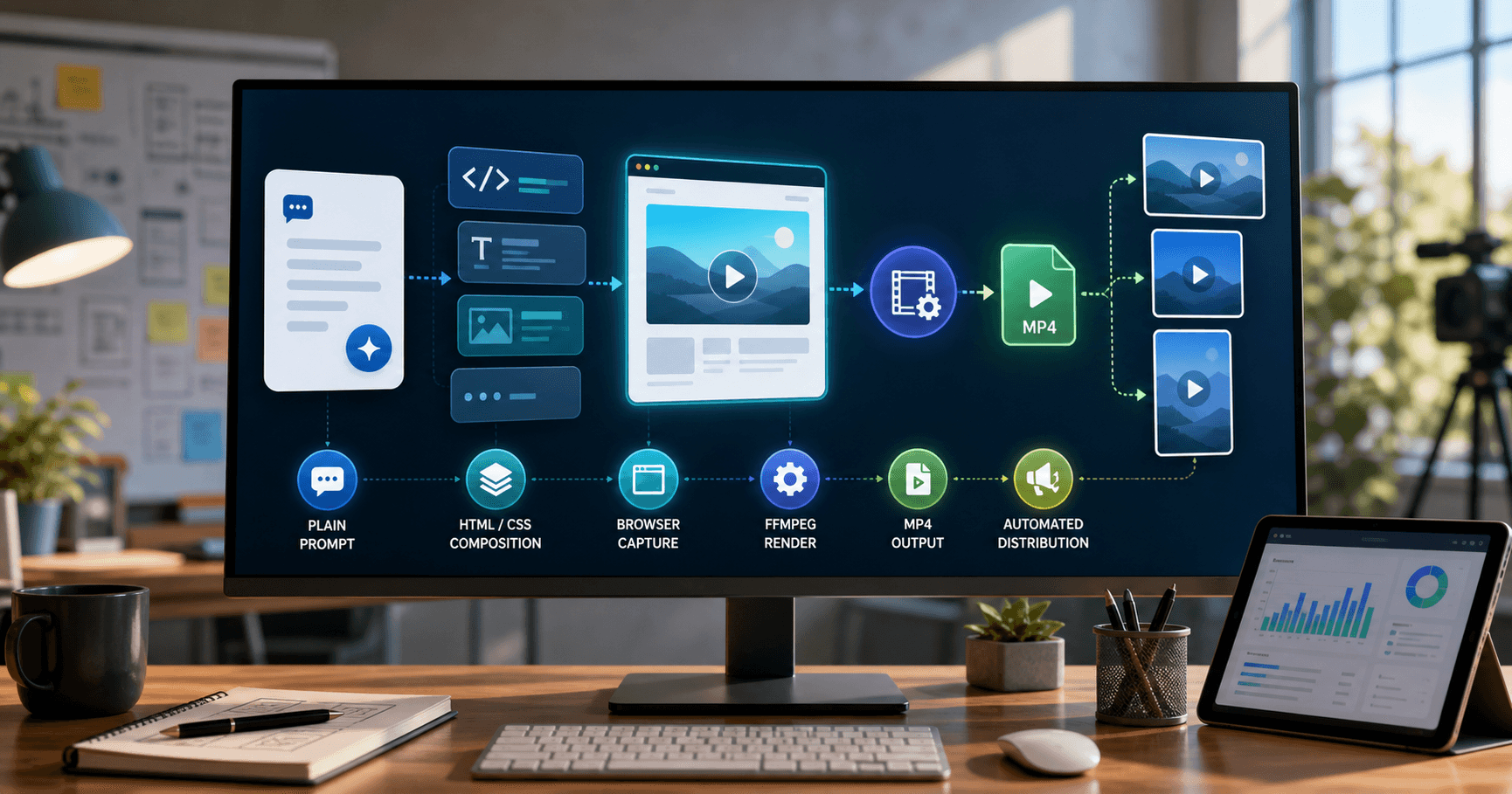 AI video automation workflow for digital marketing