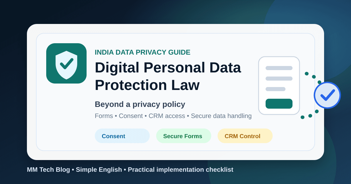 India Digital Personal Data Protection law guide for small business websites